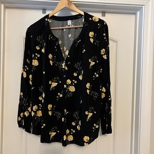Printed Split-Neck Blouse for Women